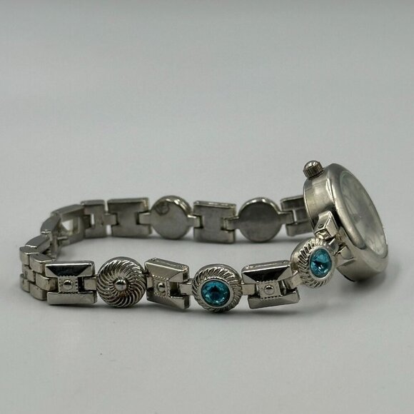3 for $30 Rhinestone Band Watch Women Silver Blue Mother of Pearl Dial Works - Picture 12 of 16